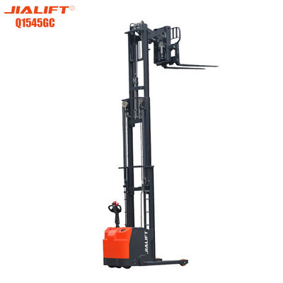 qualidade  UL Electric Reach Walkie Stacker Standing On 1500kg Lifting Height 4500mm fábrica